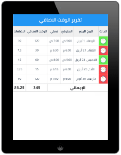 برنامج حساب الوقت الاضافي